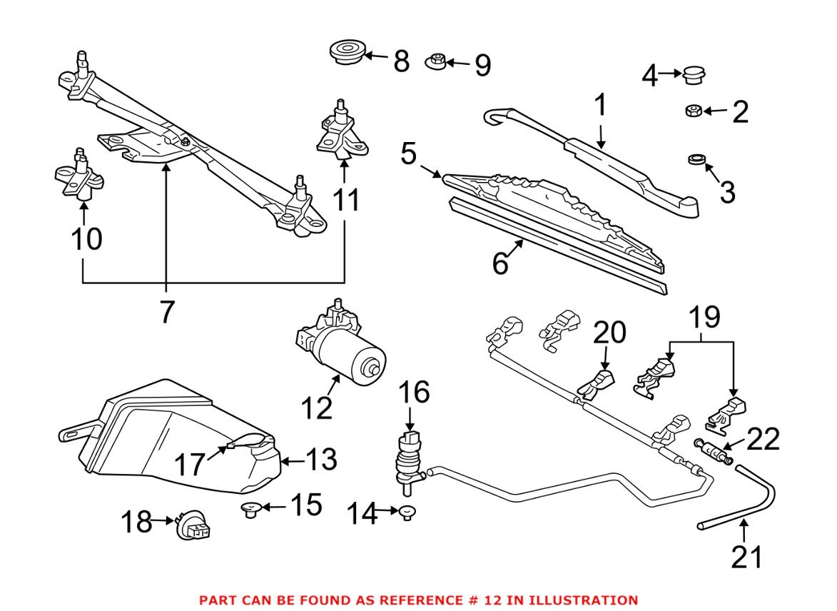 Mercedes Windshield Wiper Motor 1638204342